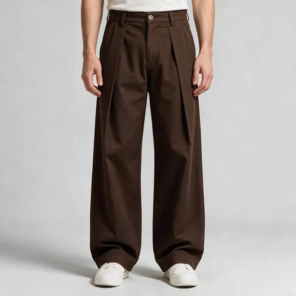 Brown_Canvas_Baggy_Fit_Pants_For_Men