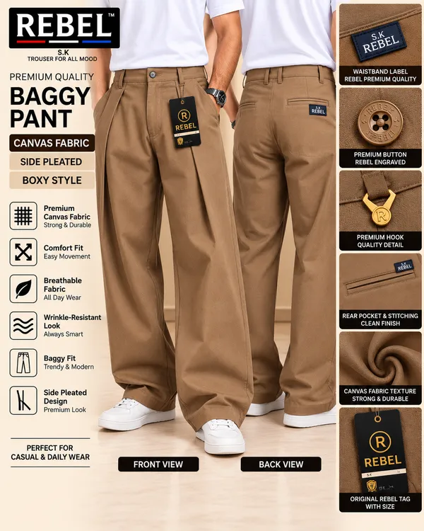 Beige_Canvas_Baggy_Fit_Pants_For_Men