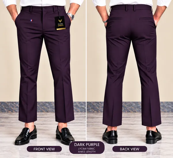 Dark_Purple_Lycra_Slim_Fit_Ankle_Length_Trousers_For_Men