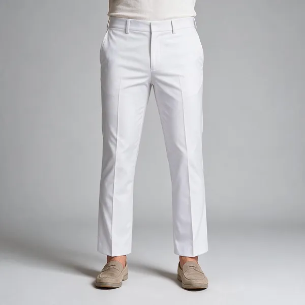 White_Slim_Fit_Ankle_Length_Trousers_For_Men