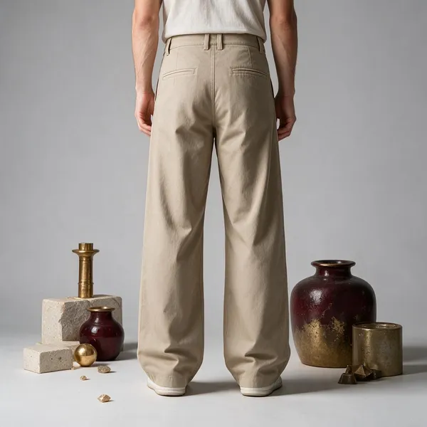 Beige_Canvas_Baggy_Fit_Pants_For_Men