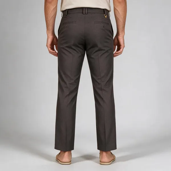 Dark_Taupe_Textured_Modern_Fit_Formal_Ankle_Length_Pants_For_Men