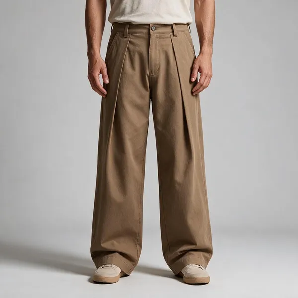 Beige_Canvas_Baggy_Fit_Pants_For_Men