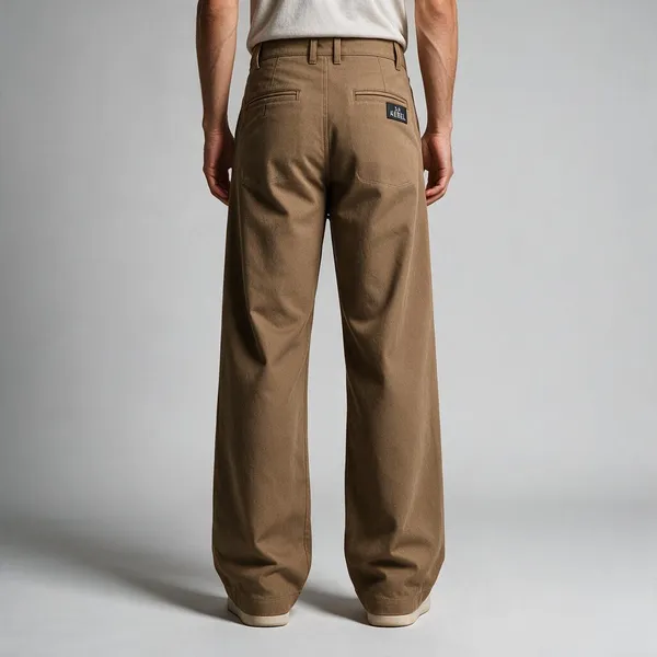 Beige_Canvas_Baggy_Fit_Pants_For_Men