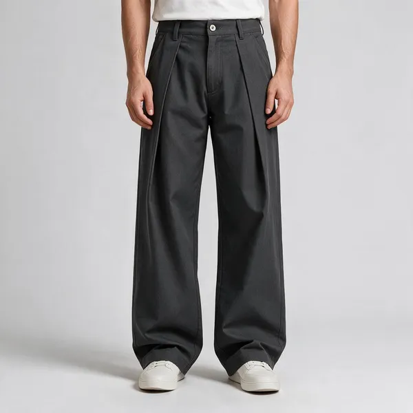 Charcoal_Canvas_Baggy_Fit_Trousers_For_Men