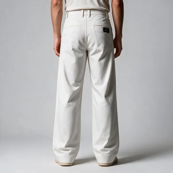 White_Canvas_Baggy_Fit_Pants_For_Men