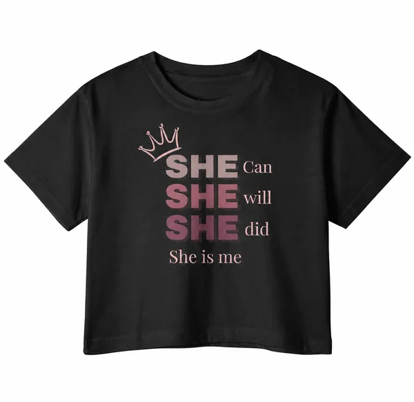 She_Is_Me_Graphic_Crop_Top_-_180_Gsm
