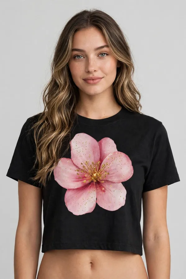 Pink_Flower_Graphic_Crop_Top_-_180_Gsm