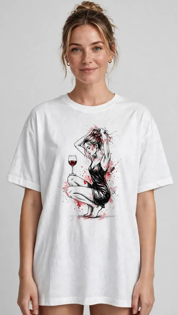 Pineberry_A_Girl_With_Wine_Oversized_Tee