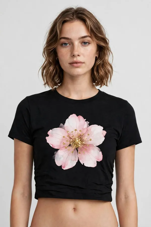 Pineberry_Pink_Flower_Crop_Top