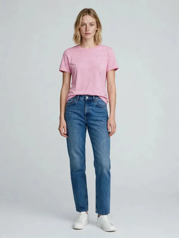 Women_Pink_Striped_T-Shirt