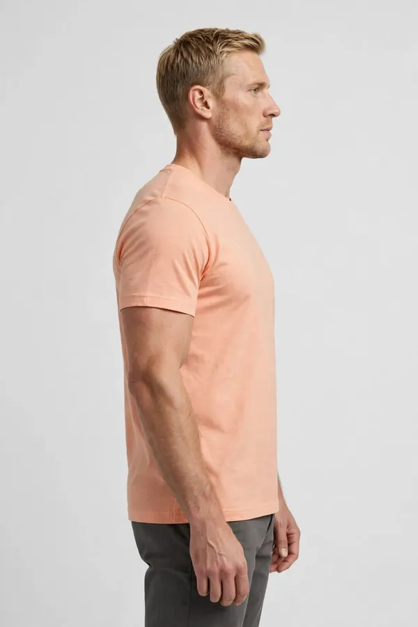 Men_Peach_Solid_T-Shirt