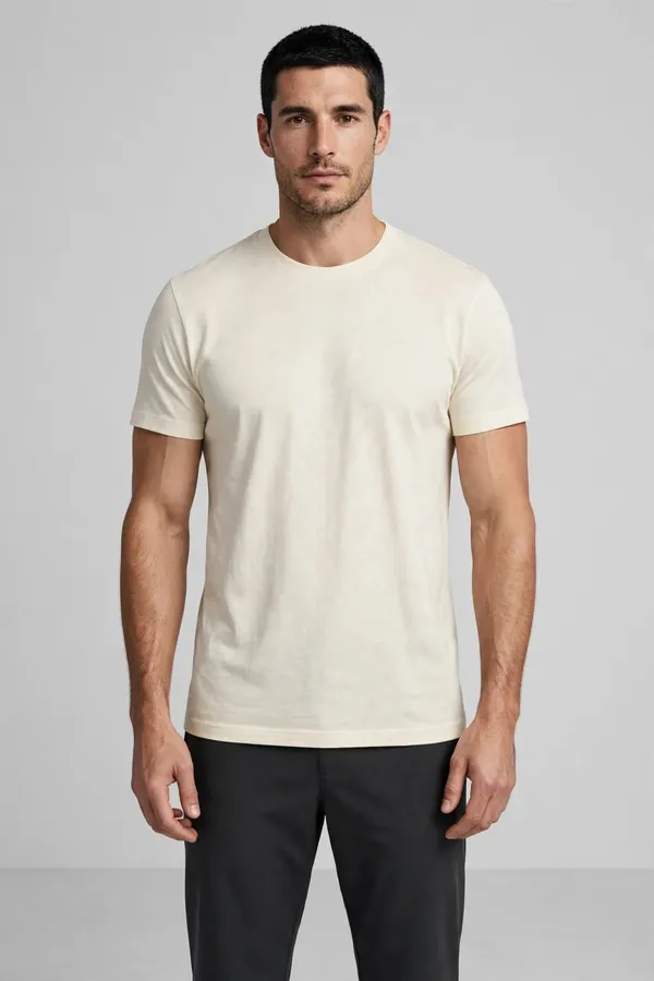 Men_Cream_Solid_T-Shirt