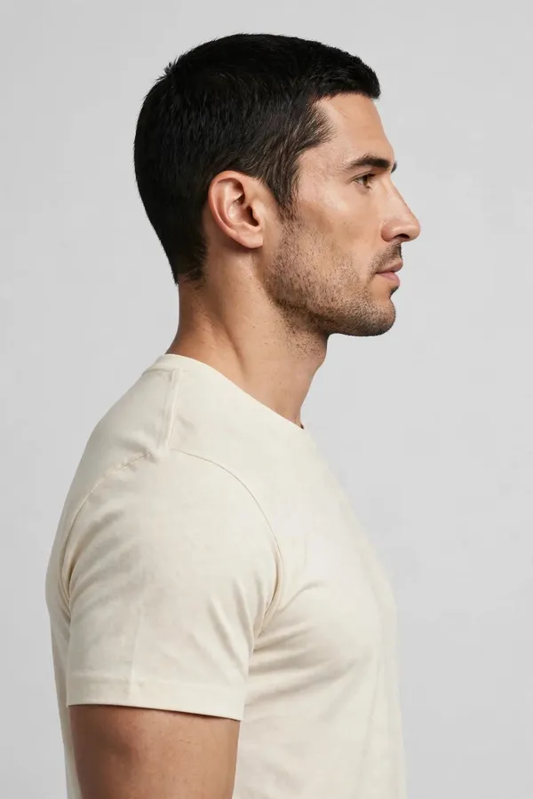 Men_Cream_Solid_T-Shirt