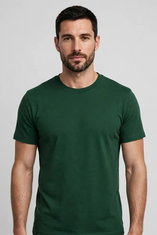 Men_Forest_Green_Solid_T-Shirt