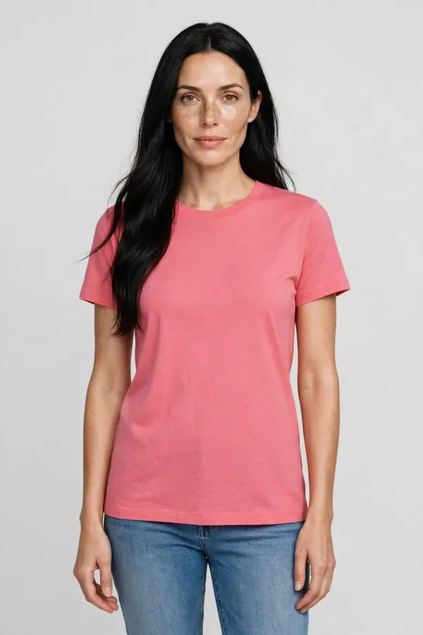 Women_Coral_Pink_Solid_T-Shirt