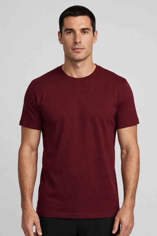 Men_Maroon_Solid_T-Shirt