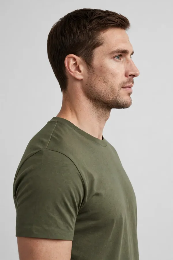 Men_Olive_Green_Solid_T-Shirt