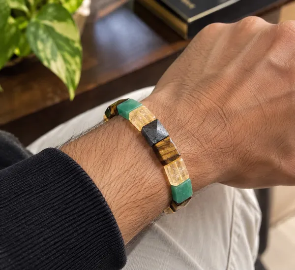 Natural_Wealth_Prosperity_Crystal_Combination_Bracelet_Green_Aventurine_Tiger_Eye_Citrine_Pyrite_Rectangular_Stretch_Bracelet
