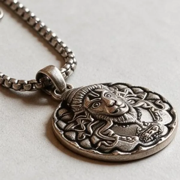 Silver_Tone_Hanuman_Locket_With_Chain