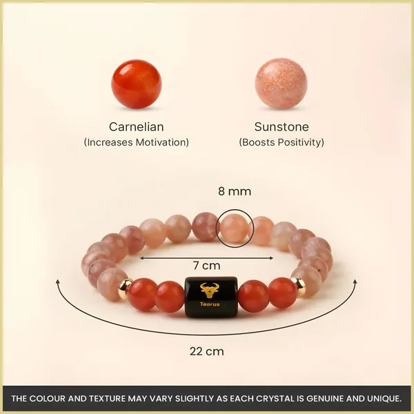 Sunstone_Carnelian_Beaded_Taurus_Bracelet