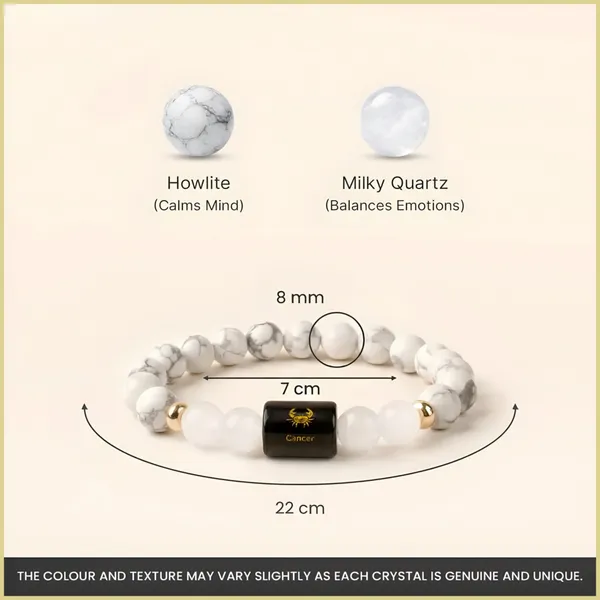 White_Beaded_Cancer_Zodiac_Bracelet_For_Unisex