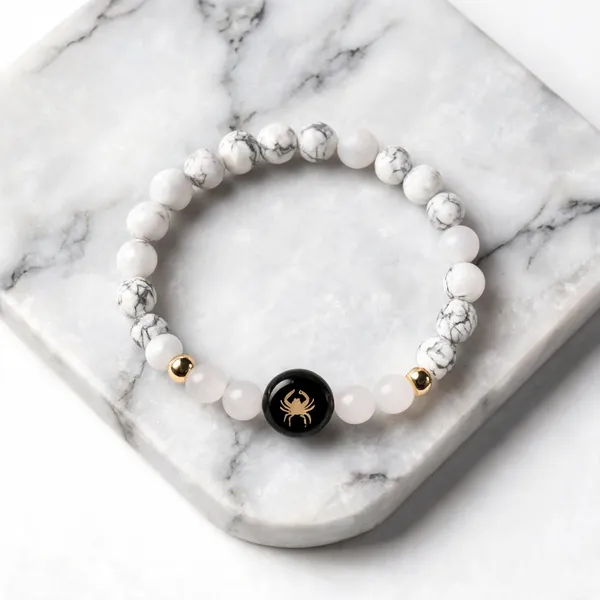 White_Howlite_And_Milky_Quartz_Cancer_Zodiac_Bracelet