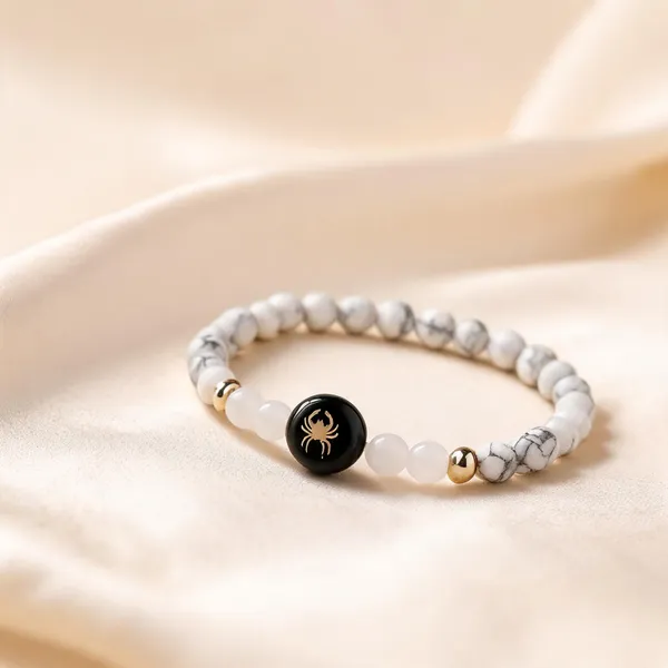 White_Howlite_And_Milky_Quartz_Cancer_Zodiac_Bracelet