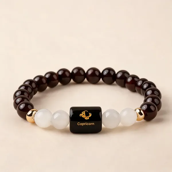 Garnet_Milky_Quartz_Beaded_Bracelet_For_Capricorn