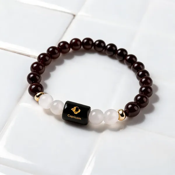 Garnet_Milky_Quartz_Beaded_Bracelet_For_Capricorn