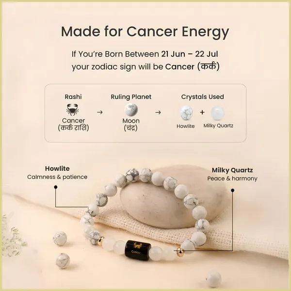 White_Beaded_Cancer_Zodiac_Bracelet_For_Unisex