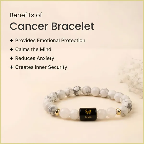 White_Beaded_Cancer_Zodiac_Bracelet_For_Unisex