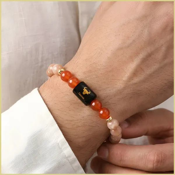 Sunstone_Carnelian_Beaded_Taurus_Bracelet