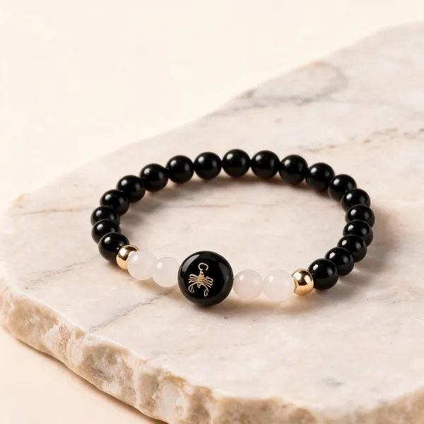 Black_Obsidian_And_Quartz_Scorpio_Bracelet_For_Unisex