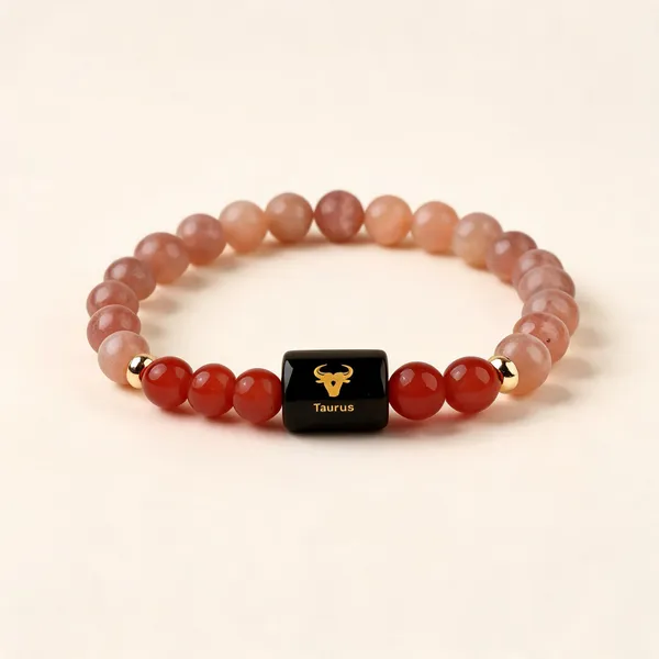 Sunstone_Carnelian_Beaded_Taurus_Bracelet