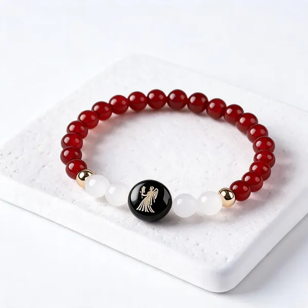 Red_Beaded_Virgo_Zodiac_Bracelet_For_Women