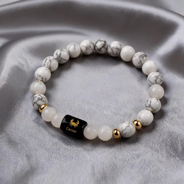White_Howlite_And_Milky_Quartz_Cancer_Zodiac_Bracelet