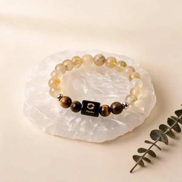 Yellow_Gemstone_Beaded_Pisces_Bracelet_For_Adults