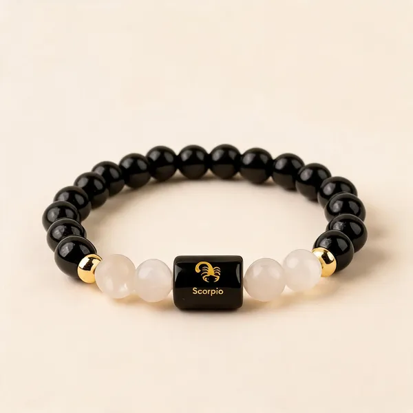 Black_Obsidian_And_Quartz_Scorpio_Bracelet_For_Unisex