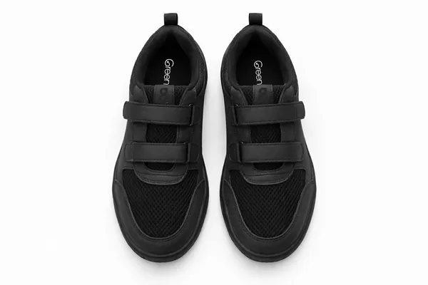 Black_Mesh_Lace_Up_School_Shoe_For_Unisex