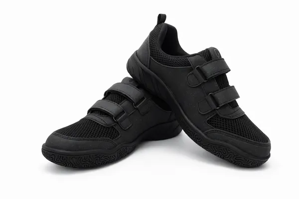Black_Mesh_Lace_Up_School_Shoe_For_Unisex