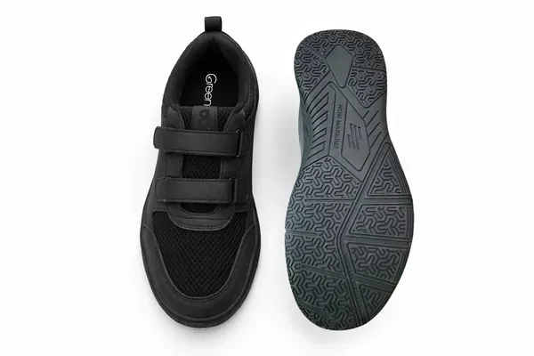Black_Mesh_Lace_Up_School_Shoe_For_Unisex