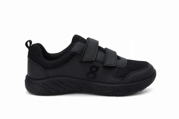 Black_Mesh_Lace_Up_School_Shoe_For_Unisex