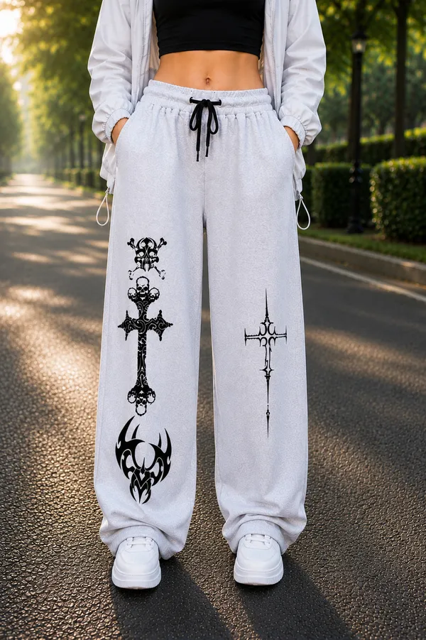 Grey_Wide_Leg_Printed_Track_Pants_for_Women