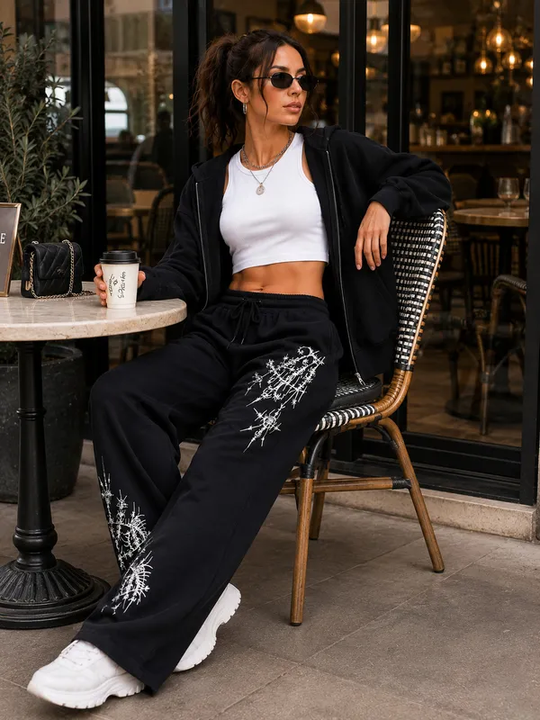 Black_Wide_Leg_Printed_Sweatpants_For_Women