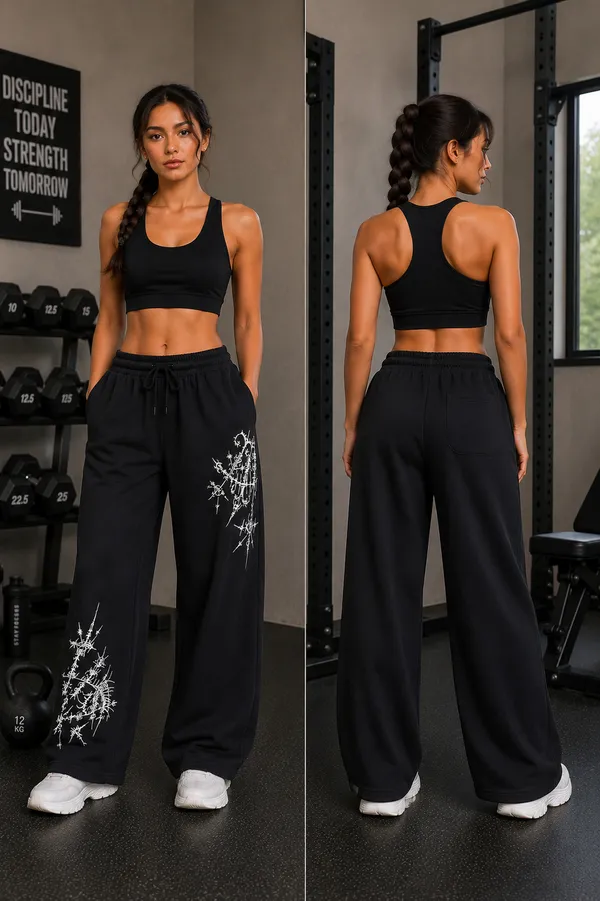 Black_Wide_Leg_Printed_Sweatpants_For_Women
