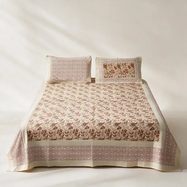 Floral_Print_Double_Bedsheet_With_Pillow_Covers