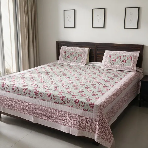 Floral_Print_Double_Bedsheet_Set