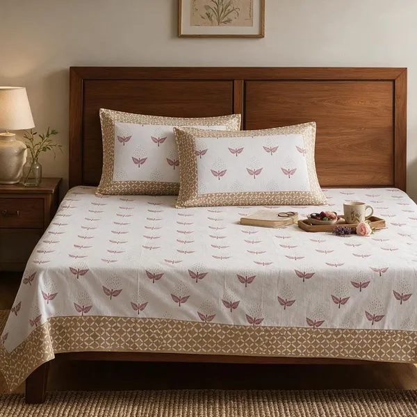 Floral_Botanical_Print_Bedsheet_Set_With_Pillow_Covers