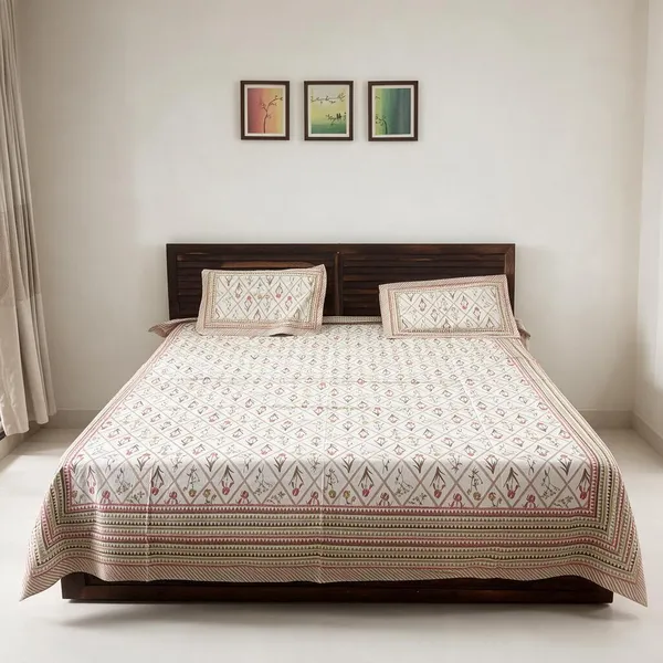 Printed_Geometric_Floral_King_Size_Bedsheet